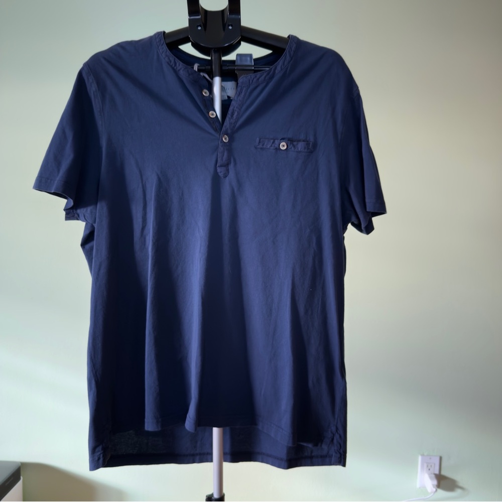 Ted Baker Dark Blue Short Sleeve Henley
